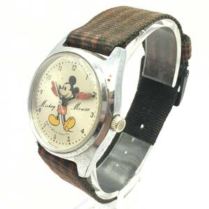○C241-55 キャラクターウォッチ Mickey Mouse ミッキーマウス 3針 メンズ 手巻き 腕時計 5000-7000 稼働品