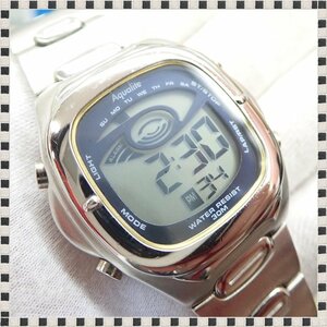 【 良品 】 Aqualite ADVANS AQL16600W デジタル クロノグラフ アラーム クォーツ 42.5mm メンズ 腕時計 稼働品 アクアライト