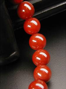 ♪即決【壽】直径8.4mm天然最高AAA級極品大粒赤瑪瑙ブレス♪金具 日本製