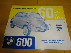 ★超貴重　当時物カタログ　BMW600　英語版（カナダ印刷）　イセッタ　メッサーシュミット　KR200 ゴゴモビル