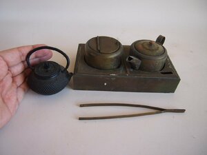 レア珍品 レトロ真鍮製 ミニチュア銅壷 鉄瓶 湯沸かし 囲炉裏 古道具 ろうそく立て 水滴 文房具 添配