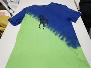 送料無料　POLO RALPH LAUREN(ポロラルフローレン)半袖タイダイTシャツ　ブルーXグリーン　サイズ14-16