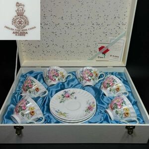 未使用保管品 ROYAL DOULTON ロイヤルドルトン ARCADIA アルカディア カップ&ソーサー 6客 箱付 高島屋