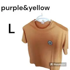 purple&yellow  Lサイズ　Tシャツ　メンズ