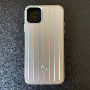 【RIMOWA】リモワ　i-Phone 11pro MAX スマホケース　シルバー iphone ジュラルミン　アルミニウム