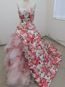 〔楽布〕P28877　「HARTNELL LONDON」　ウエディングドレス　カラードレス　ピンク　ｃ