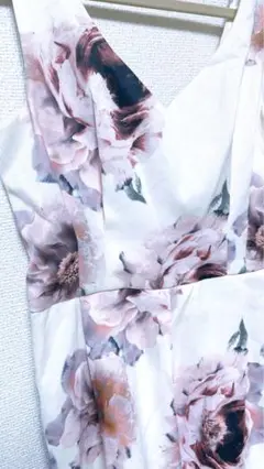 デイライルノアール 花柄 ワンピース 白 ピンク フレアワンピ