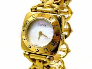 グッチ 時計 ■ レディース 6400L ゴールドカラー シェル文字盤 ウォッチ GUCCI □6C イ100
