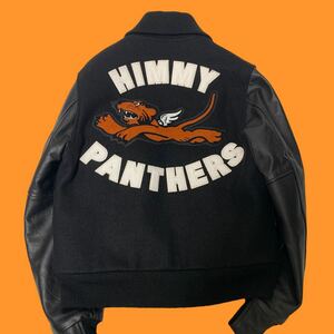 NUBIAN原宿1周年記念 HIMMY Golden Bear(ゴールデンベアー) メルトン 袖革スタジャン Sサイズ PANTHER VARSITY JACKET