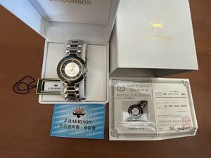 新品　J.HARRISON CCL-001 腕時計 クォーツ 天然ダイヤモンド アナログ 3針 ラウンド 箱付き 鑑定書付き ジョンハリソン 18K ジャンク品