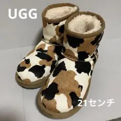 UGG アグ　クラシック ミニ カウ プリント ブーツ２１センチ