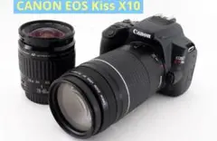 保証付　キャノン　canon kiss x10☆標準＆望遠ダブルレンズセット