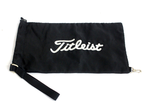 超美品★Titleist　タイリスト　US仕様　ゴルフアクセサリーバッグ　巾着袋　ストラップ付　ベロア裏地　38㎝×22㎝