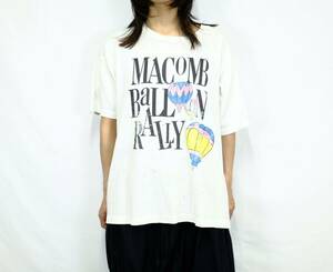 【1990s】ビンテージ　気球デザインプリント　Tシャツ　ボロ　ペインティング　古着屋　USA製　オーバーサイズ XL アート