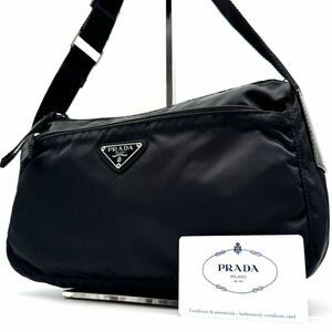 2280【美品・ギャランティ付】PRADA プラダ ショルダーバッグ カメラバッグ 斜め掛け ポコノ 三角ロゴプレート テスートナイロン レザー