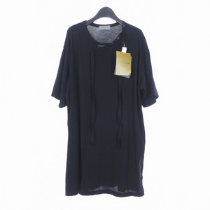 ヨウジヤマモトプールオム YOHJI YAMAMOTO POUR HOMME 24SS TECHNORAMA PLAIN STITCH BINDER SHORT Tシャツ カットソー 半袖 3 黒 ブラック