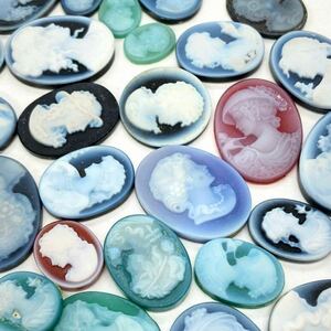 ■ストーンカメオおまとめ■m約30g 150ct ルース 裸石 彫刻 貴婦人 stone CAMEO カメオ ジュエリー アンティーク メノウ アゲート CE0