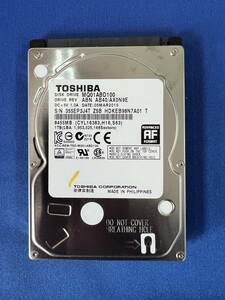 ■エラーなし・低稼働 2075時間■　[2.5インチ　SATA　1TB　9.5mm]　東芝　MQ01ABD100