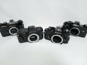 ジャンク Nikon CANON PENTAX フィルムカメラ ボディ ブラック 計4台セット 動作未確認 同梱不可　J703