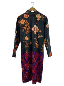 DRIES VAN NOTEN◆長袖ワンピース/34/コットン/ブラック/花柄