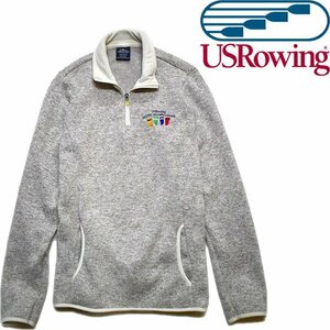 1点物◆ハーフジップUS ROWINGワンポイント刺繍フリースジャケット古着メンズレディースOKアメカジ90sストリート/スポーツMixレトロ784830