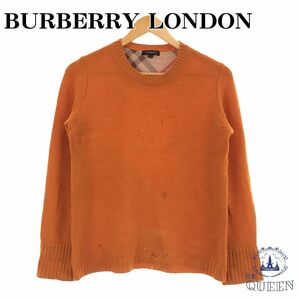 BURBERRY LONDON バーバリーロンドン ニット 長袖 セーター ノバチェック レディース オレンジ 2 カシミア 901-829 送料無料