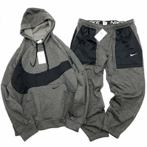 NIKE ナイキ サーマフィット ビッグスウッシュ パーカー & パンツ セット 上下 DQ5402 DQ5408 -071 チャコール黒 M