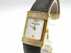 1円◆稼働◆ SAINT HONORE ホワイト クオーツ レディース 腕時計 N13410