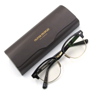 美品 OLIVER PEOPLES オリバーピープルズ メガネフレーム Balen バーレン サーモント 日本製 BK/G ブラック/ゴールド 度入り 50017056