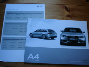 新車カタログ　AUDI A4　Sedan/avant　　B8系　10.04　P67＋価