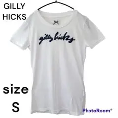 ギリーヒックス 半袖 刺繍 ロゴ Tシャツ プリント 白  S