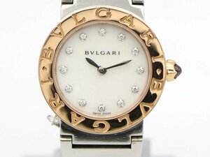 【 ブルガリ BVLGARI 】 腕時計 BBLP26SG ブルガリブルガリ K18PG/SS 12Pダイヤ 白文字盤 クォーツ レディース □新着 02214-0