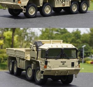 ★軍用トラック★軍オフホワイト 1:32 MAN MILITARY TRUCKS MAN 8×8 オフロード軍用トラック 合金車モデル 0376⑰砂漠黄色