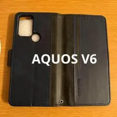 AQUOS V6 ケース 手帳型 AQUOS V6 Plus対応 ブラック