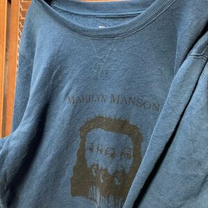 AFPJ 1スタ 青 バンド スウェット マリリンマンソン MARILYN MANSON 90s 00s ビンテージ 古着 ベール 卸 仕入れ