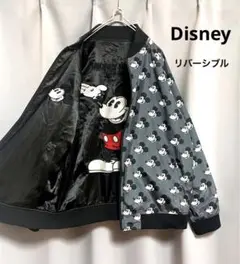 Disney リバーシブルミッキースカジャン かなり大きいサイズ 総柄 刺繍