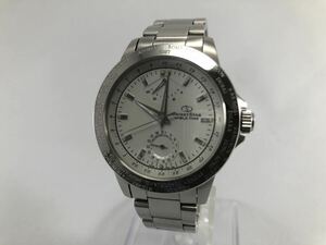 【稼働美品!!】オリエント スター・ワールドタイム GMT・デイト・白文字盤[ORIENT STAR AUTOMATIC GMT]自動巻き式メンズ腕時計【中古品】