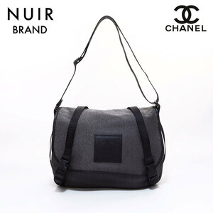 シャネル CHANEL ショルダーバッグ 2005-2006 SPORT ココマーク メッセンジャー グレーxブラック