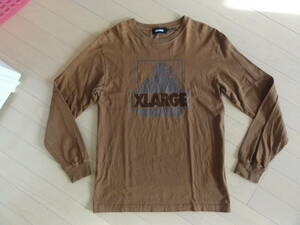 美品 X-LARGE 長袖Tシャツ 茶色 Sサイズ 101204011001