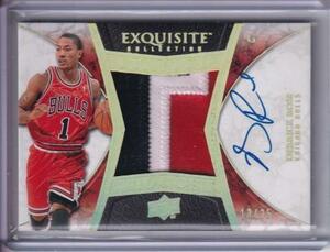 08/09 Exquisite Collection ☆Derrick Rose/Bulls☆25枚限定 Limited Logos Auto Patch Jersey #LL-DR