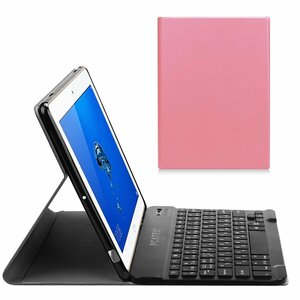 NTTドコモ dtab d-01K /Huawei MediaPad M3 Lite10 wp用超薄レザーTPUケース付き Bluetooth キーボード日本語かな入力対応☆ピンク