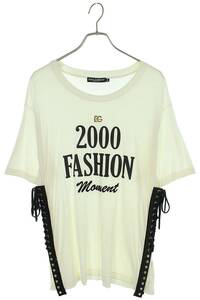 ドルチェアンドガッバーナ DOLCE & GABBANA F8Q81Z FU7EQ サイズ:36 ドローコード装飾Tシャツワンピース 中古 BS99