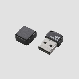 送料無料★エレコム USBメモリ 64GB USB2.0 小型 キャップ付ブラック MF-SU2B64GBK