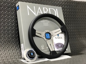 栃木発 ￥送料一律￥ NARDI ナルディー クラシック ブラックレザー＆シルバースポーク 330mm N111 検）33Φ パイ モモ ステアリング MOMO