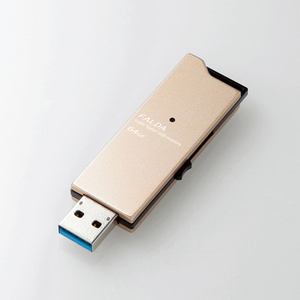 【ゆうパケット対応】ELECOM エレコム USB3.0対応USBメモリ MF-DAU3064GGD 64GB ゴールド [管理:1000024671]