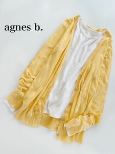 【2点以上で送料無料】agnes b. アニエスベー カーディガン レディース イエロー