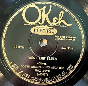 LOUIS ARMSTRONG AND HIS HOT 5 OKEH West End Blues/ Fireworks CLASSICS!!!!