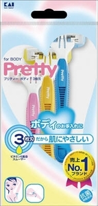 まとめ得 ＧＡ０００７　Ｐｒｅｔｔｙ　プリティーボディＴ３枚刃　３本入 　 貝印 　 女性用カミソリ x [20個] /h