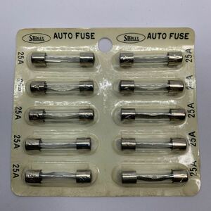 STANLEY スタンレー電気　AUTO FUSE フューズ　ヒューズ　25A 30mm ガラス管　バイク　車　部品　旧車　２