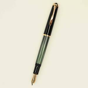 2402 万年筆 ペリカン #400NN グリーンストライプ PELIKAN　ピストンフィラー　14k EF 極細　ドイツ　ヴィンテージ